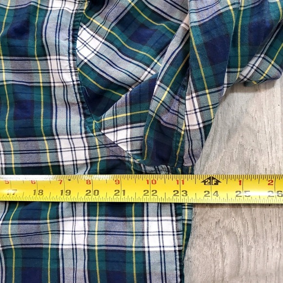 Vineyard Vines Men's Size‎ Large Long Sleeve Green Blue Plaid Whale Shirt - Picture 7 of 9